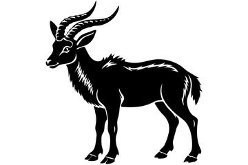 
silhouette of a markhor vector, markhor flat icon