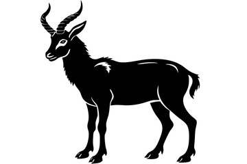 
silhouette of a markhor vector, markhor flat icon