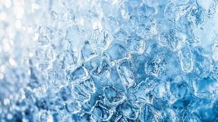 Obraz premium A close-up of a blue ice surface, featuring intricate cracks and textures, reflecting the cold and rugged natural environment. 