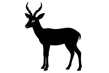 
silhouette of a markhor vector, markhor flat icon