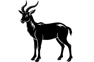 
silhouette of a markhor vector, markhor flat icon