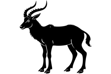 markhor silhouette vector, markhor animal icon symbol	