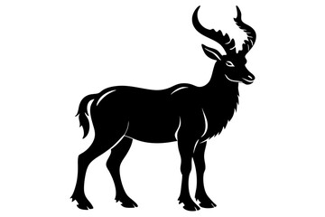 markhor silhouette vector, markhor animal icon symbol	
