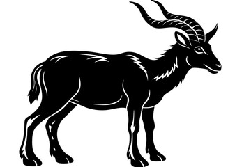 markhor silhouette vector, markhor animal icon symbol	