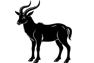 
silhouette of a markhor vector, markhor flat icon