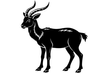 
silhouette of a markhor vector, markhor flat icon