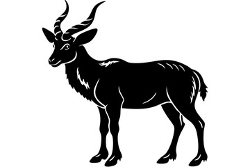 markhor silhouette vector, markhor animal icon symbol	