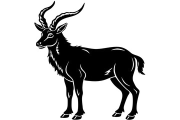
silhouette of a markhor vector, markhor flat icon