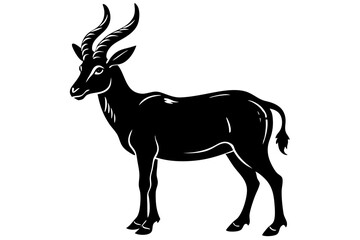 
silhouette of a markhor vector, markhor flat icon