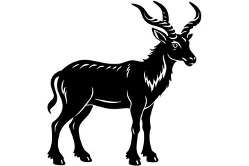 markhor silhouette vector, markhor animal icon symbol	