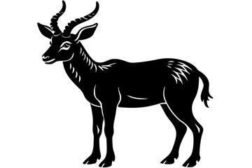 markhor silhouette vector, markhor animal icon symbol	