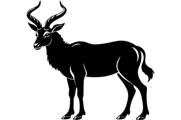 markhor silhouette vector, markhor animal icon symbol	