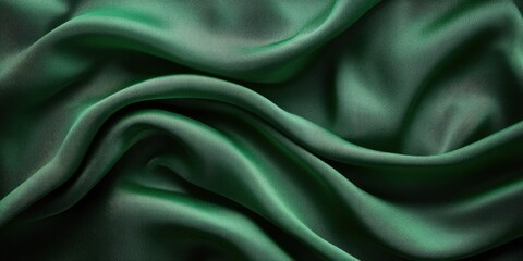 Obraz premium Smooth Emerald Green Fabric Draped in Soft Folds