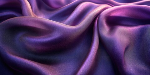 Obraz premium Close-up of Wrinkled Purple Fabric with Shimmering Texture
