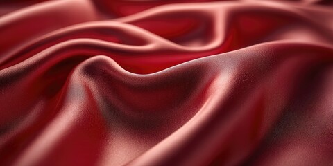 Obraz premium Close-up of Red Draped Fabric with Textured Surface