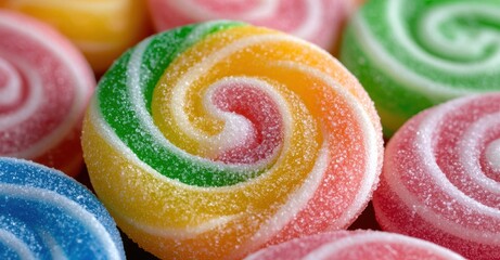 Colorful spiral candy sweets