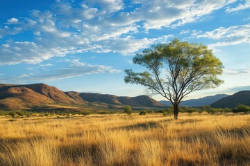 Timber landscape of desert under natural conditions