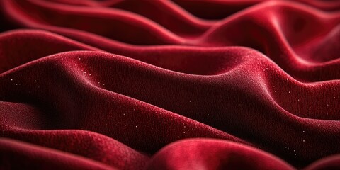 Fototapeta premium Close-Up of Red, Glittery Fabric with Soft Drapes