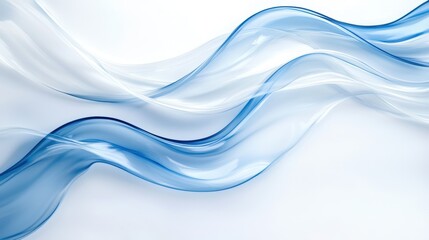 Obraz premium Flowing blue and white abstract waves