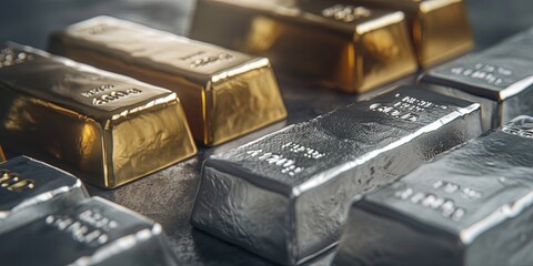 gold and silver bars