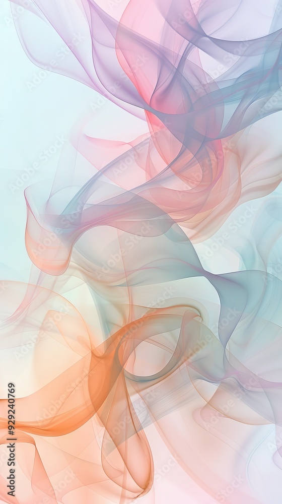 Aufkleber colorful swirls of soft hues blend harmoniously, creating an inviting and tranquil abstract backgrou