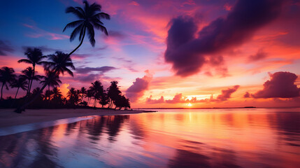 golden hour beach photo, tropical beach