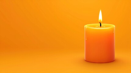   An orange-lit candle on a plain background allows space below for a personalized message or corporate logo