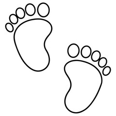 Hand drawn decorative Baby footprints art vector illustration