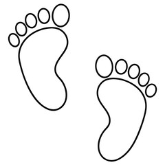 Hand drawn decorative Baby footprints art vector illustration