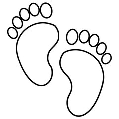 Hand drawn decorative Baby footprints art vector illustration