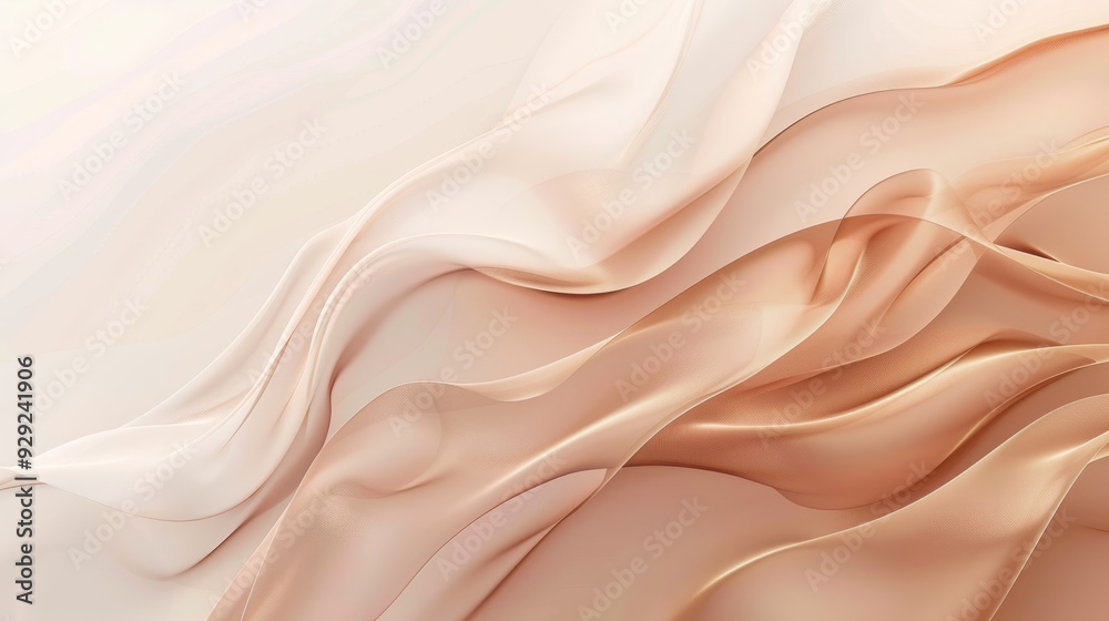 Poster gentle waves of rose gold and soft beige create a mesmerizing gradient across the canvas, evoking wa