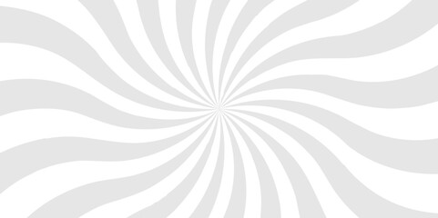 Minimal sunrise radiate striped geometric circus light white and gray sunburst ray vector backdrop texture background. black retro poster shine spiral template design. © MdLothfor