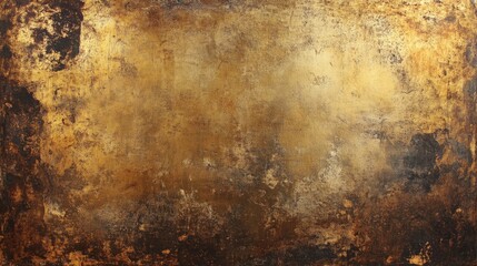 Obraz premium Golden plate texture with a rustic, aged patina, where lighting enhances the contrast between the worn areas and the polished sections