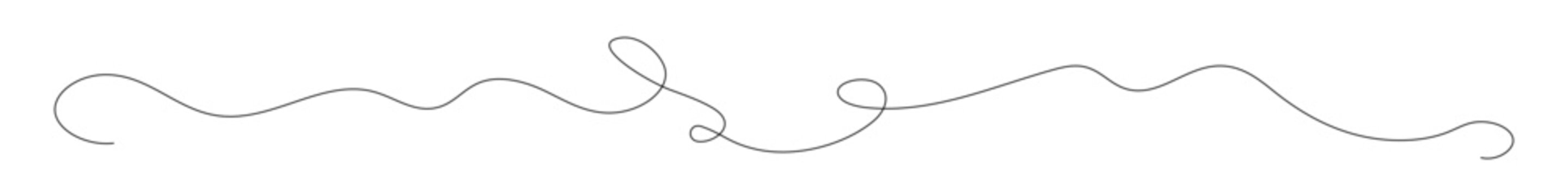 Squiggle, loopy thread, line vector decoration element