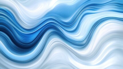Flowing blue and white abstract waves