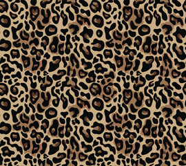 leopard pattern vector seamless stylish background, trendy chic wild cat skin design