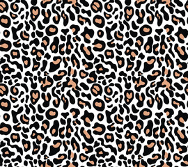 
Leopard print vector pattern, seamless fashion design with wild cat spots, street background