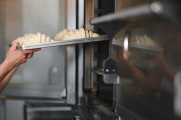 Bakery chef cooking bake in the kitchen professional