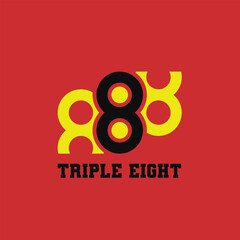 Triple Eight 8 Number Casino Bold Modern Logo