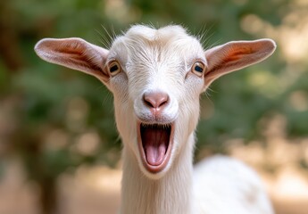 Obraz premium Closeup of a cute and expressive goat