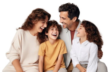 PNG  Happy family laughing together