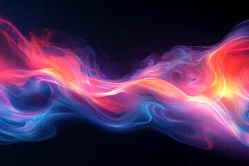 Fototapeta premium Abstract Flow: Vibrant, swirling hues of red, blue, and pink create a dynamic and ethereal abstract wave. Perfect for designs needing a touch of vibrant energy and fluidity.