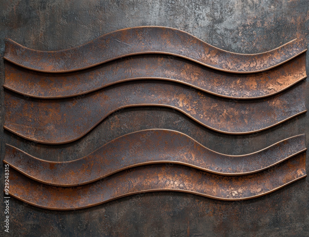 Wall mural rustic metal waves texture background