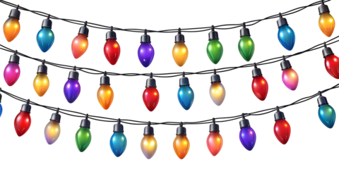 PNG bright Christmas string lights decoration transparent