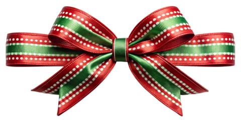 PNG striped holiday ribbon bow transparent