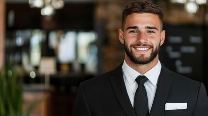 Fototapeta premium smiling businessman in suit and tie