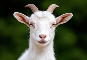 Fototapeta premium close-up portrait of a curious white goat
