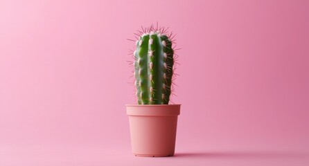 Cactus plant in pink pot