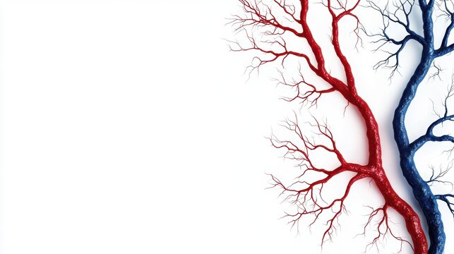 Intricate network of blood vessels