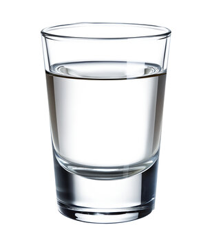 PNG shot glass filled with transparent clear liquid transparent